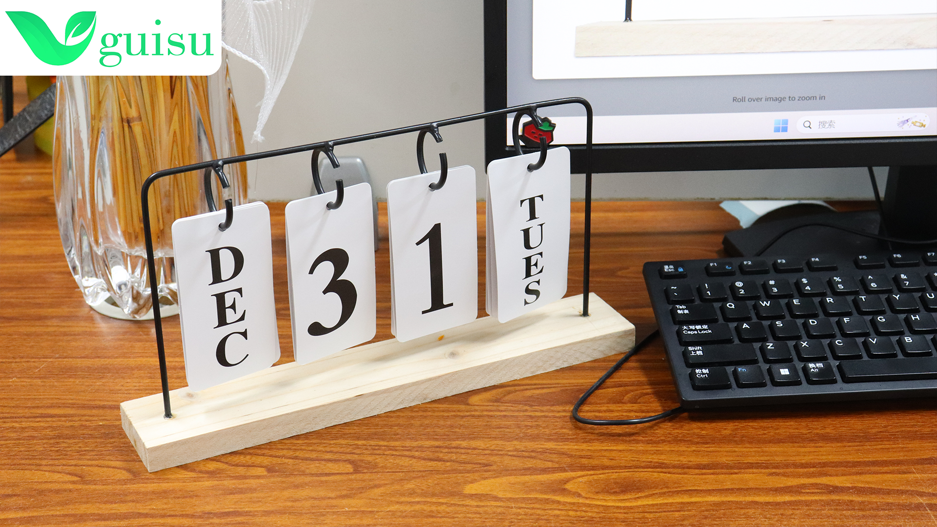 Amazon.com: Uguisu Desktop Decor, Wall Calendar, Gold Metal Stand